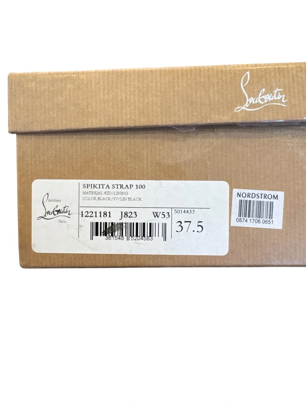 Christian Louboutin Spikita Strap 100 Black Leather Sandals NWT!